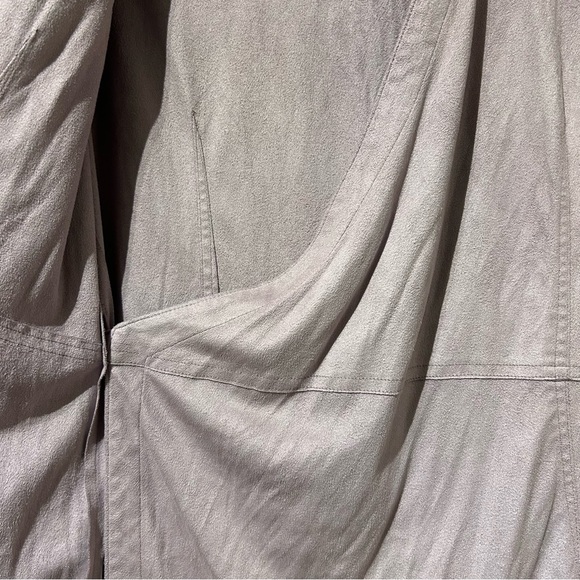 J Jill Suede V Neck Wrap Dress Sz 8 Dusky Purple Lavender - Picture 9 of 9